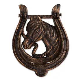 Rustic Horseshoe Cast Iron Door Knocker - Durable and Stylish Entryway Decor