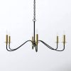 30-inch Traditional Dimmable 6-Light Chandelier in Black/Brass Finish