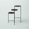 Modern Dark Grey Metal 3-Tier Flower Pot Plant Stand