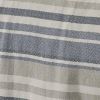 King size Navy Blue Tan Cream Chevron Stripe Lightweight Cotton Blanket