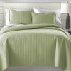 King/Cal King Lightweight Sage Ultra Soft 3-Piece Microfiber Quilt Set