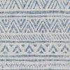 2 ft. x 3 ft. Blue Grey Chevron Coastal Boho Style Indoor Outdoor Area Rug