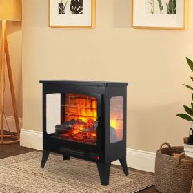 21 InchThree-sided Freestanding Electric Fireplace Stove Heater With 3D Flame Effect With Remote Control--Self-pickup Is Not Supported (Option: defaulttitle)